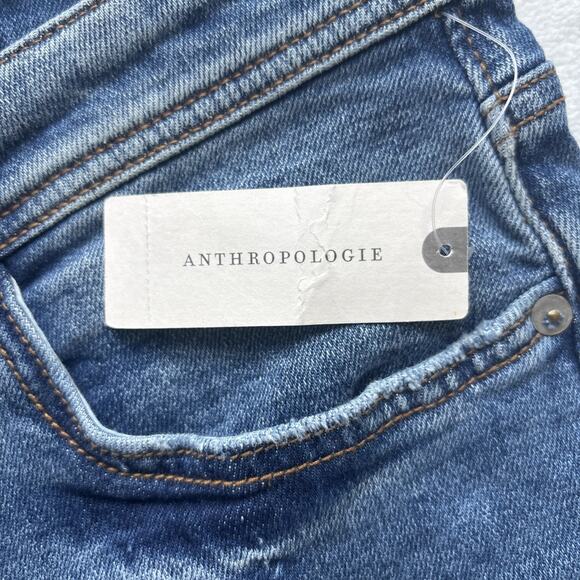 NWT Anthropologie Pilcro Womens 28 Jeans Slim Boyfriend Crop Distressed Denim - Picture 4 of 16